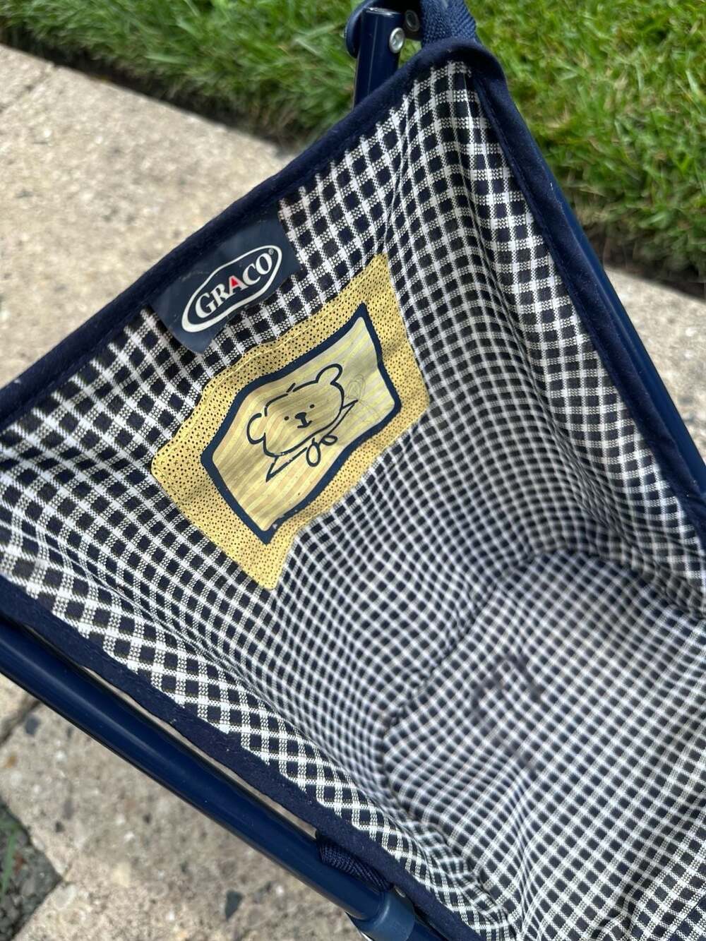 Vintage Tollytots Graco Doll Blue Plaid Bears Stroller - Picture 3 of 5